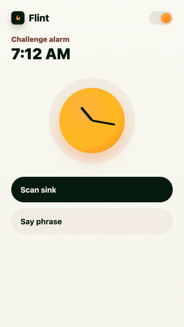 Challenge alarm animation