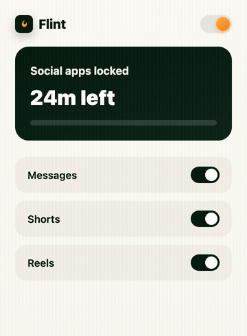 Flint lock screen animation